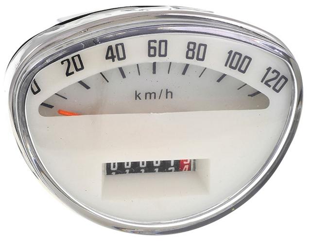 Tachometer UNI AUTO bis 120 kmh oval, weiß