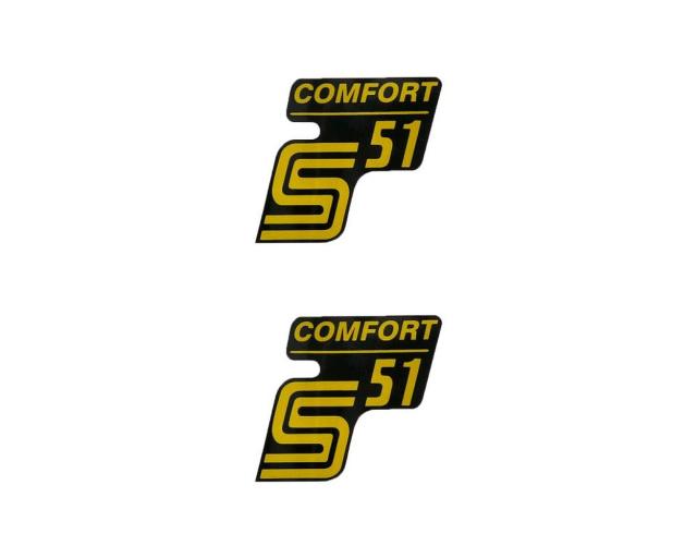 Schriftzug 2x S51 Comfort 2EXTREME schwarz gelb