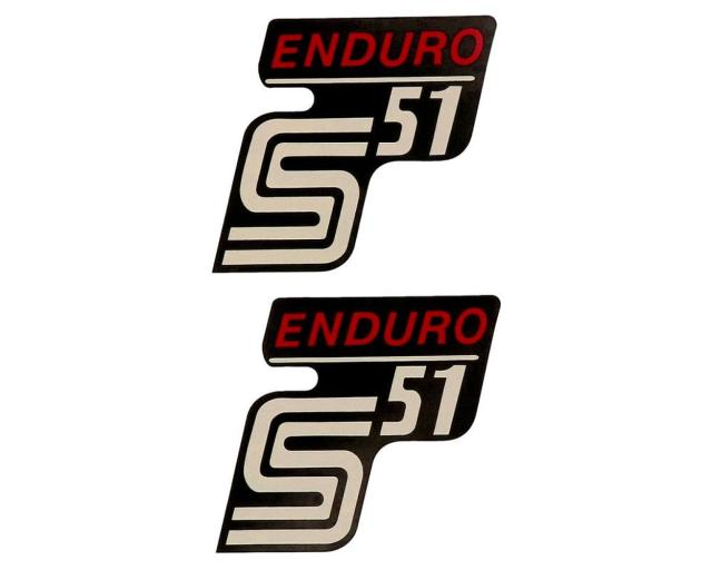 Schriftzug 2x S51 Enduro 2EXTREME schwarz rot