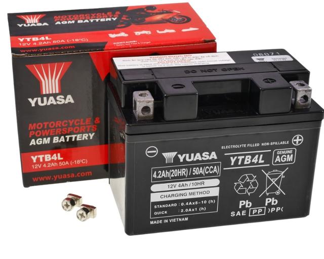 Batterie YUASA YTB4L AGM 12V 4Ah 50A - 8500824 - 121x71x93mm