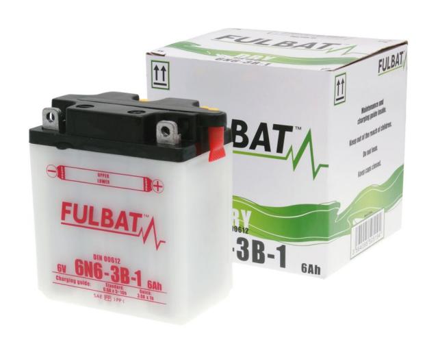 Batterie 6V - 6Ah FULBAT 6N6-3B-1 Dry inkl. Säurepack